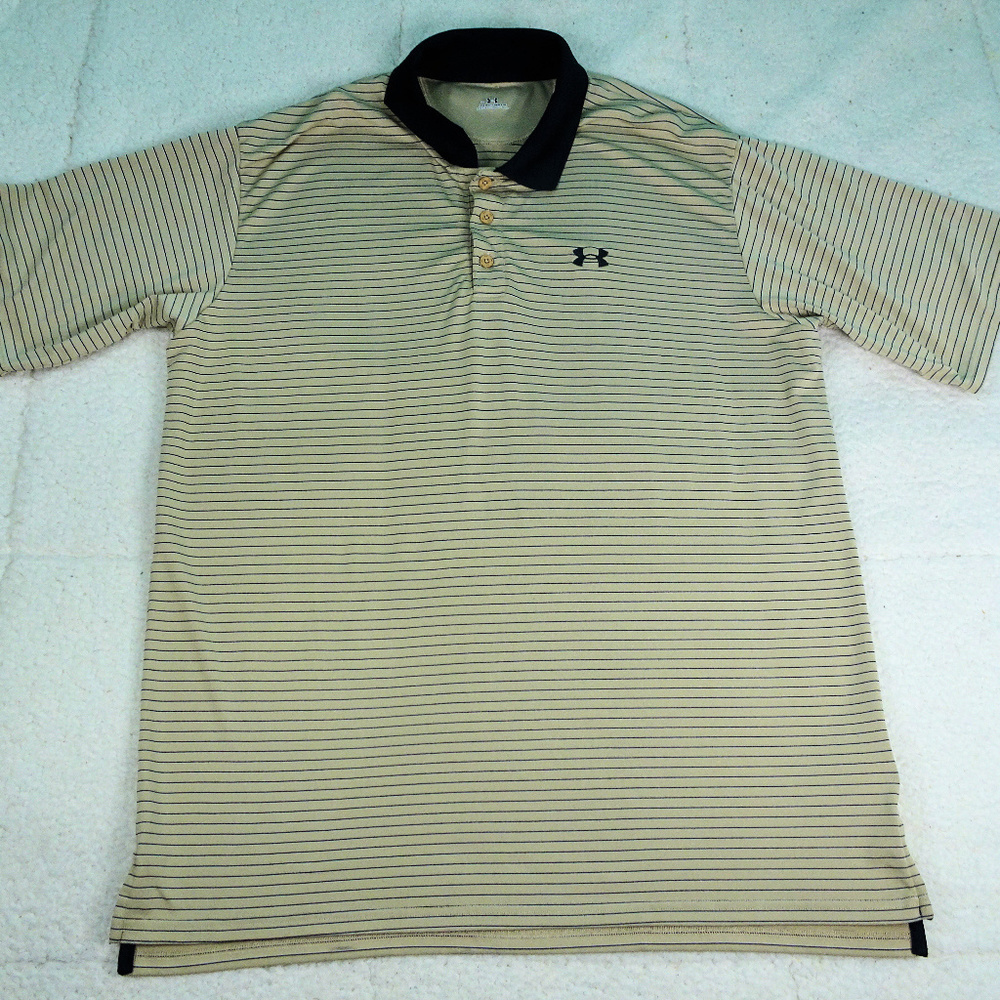 Under Armour Tan Polo Shirt Large EUC